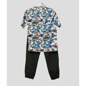 Garanimals 365 Kids Dinosaur Shirt Green Cargo Pants Belt Boys Size 10